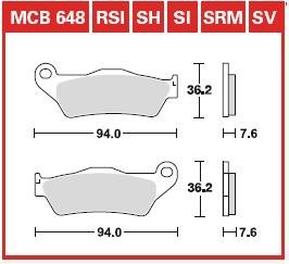 Тормозная колодка (диск) TRW MCB648SRM (фото 1)