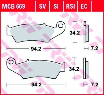 Тормозные колодки TRW MCB669EC