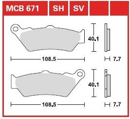 Тормозные колодки TRW MCB671SH