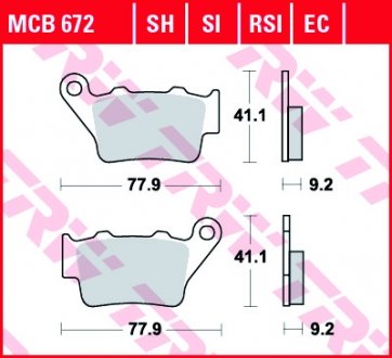 Тормозные колодки TRW MCB672EC