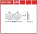 Гальмівні колодки задн/передн, призначення: скутери, матеріал: агломерат-SRM, 41,7x80,9x9,3мм SUZUKI AN 400 1999-2002 TRW MCB685SRM (фото 1)