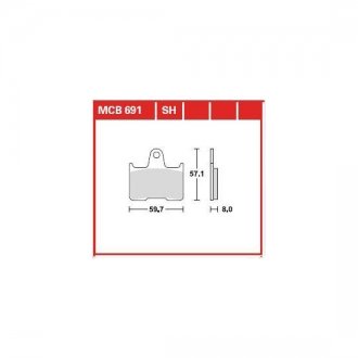 Тормозная колодка (диск) TRW MCB691SH
