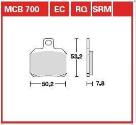 Гальмівні колодки TRW MCB700EC (фото 1)