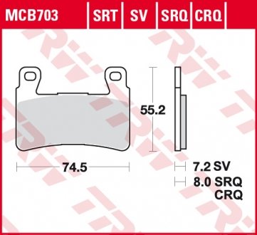 Тормозная колодка (диск) TRW MCB703 (фото 1)