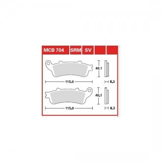 Тормозная колодка (диск) TRW MCB704SRM