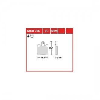 Тормозная колодка (диск) TRW MCB706SV