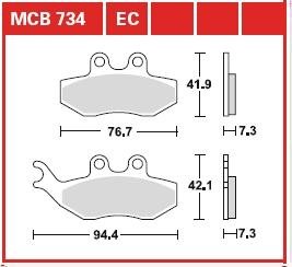 Тормозные колодки внедорожники TRW MCB734EC