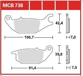 Тормозная колодка (диск) TRW MCB738