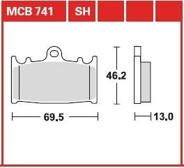 Тормозные колодки TRW MCB741SH (фото 1)