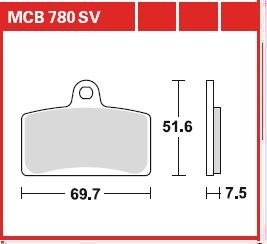 Тормозная колодка (диск) TRW MCB780SV (фото 1)