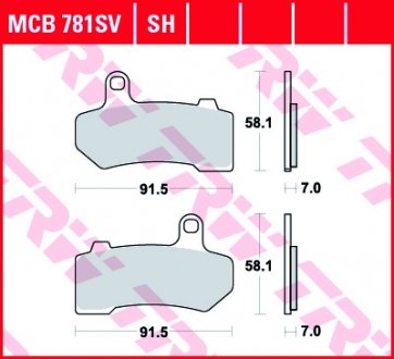 Тормозные колодки TRW MCB781SV