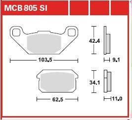 Тормозные колодки TRW MCB805SI