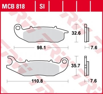 Колодки гальмівні MOTO. (SINTER OFF-ROAD) HONDA CRF 250 L (13-16) TRW MCB818SI (фото 1)