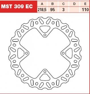 Диск тормозной TRW MST309EC