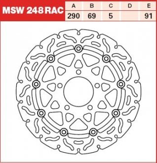 Диск тормозной TRW MSW248RAC