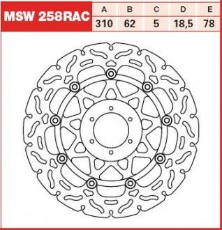 Диск тормозной TRW MSW258RAC