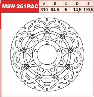 Диск тормозной TRW MSW261RAC