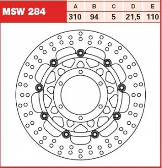 Диск тормозной TRW MSW284