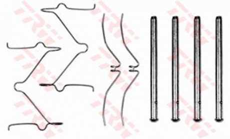 Тормозные колодки (монтажный набор) TRW PFK286