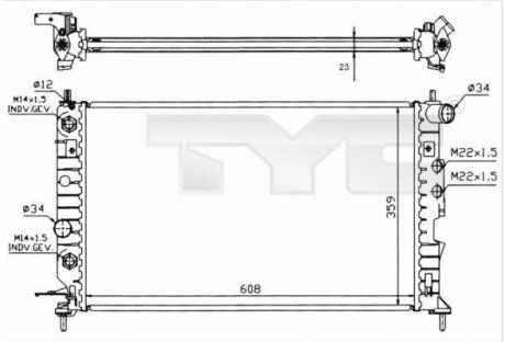 Радиатор, охлаждение двигателя TYC 7250004R