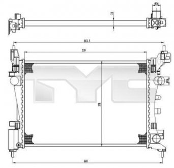 CHгODNICA WODY OPEL CORSA D 1,0/1,2/1,4 06- 725-0035 TYC 7250035