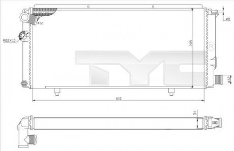 Радиатор, охлаждение двигателя TYC 7260014R