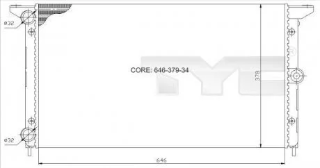 Радіатор, охолодження двигуна TYC 7370014