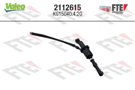 Головний циліндр зчеплення (15,87/16мм), транспортний засіб із кермом на ліва сторона CITROEN C6, PEUGEOT 407 1.6D-2.2D 05.04- Valeo 2112615