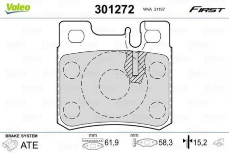 Тормозные колодки DB T. W124/W202/W210 93-01 Valeo 301272