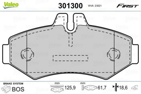 Тормозные колодки DB T. SPRINTER 208-312 98- Valeo 301300