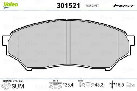 Тормозные колодки MITSUBISHI P. PAJERO PININ 99-07 Valeo 301521