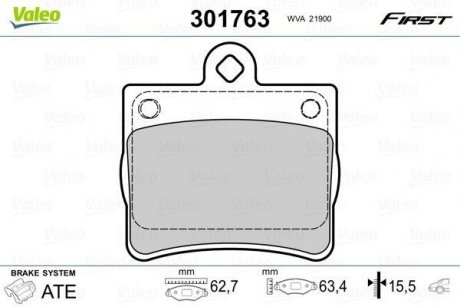 Колодки гальмівні DB T. W202 C180-220 Valeo 301763