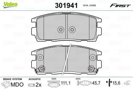 Колодки гальмівні OPEL T. ANTARA 06- Valeo 301941