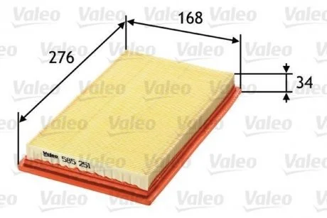 Фото фільтр повітряний Valeo 585251 Фільтр повітряний Valeo 585251