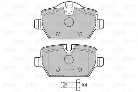 Тормозные колодки, дисковый тормоз (набор) Valeo 598701 (фото 1)