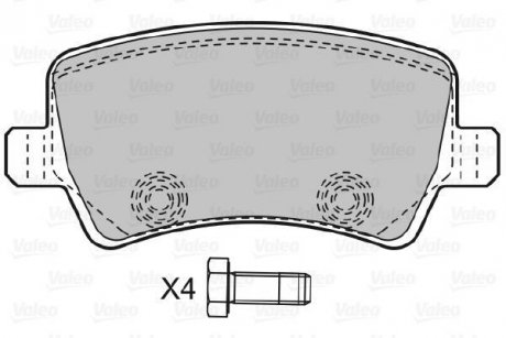 Тормозные колодки, дисковый тормоз (набор) Valeo 598928