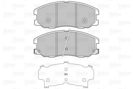 Тормозные колодки, дисковый тормоз (набор) Valeo 598942 (фото 1)