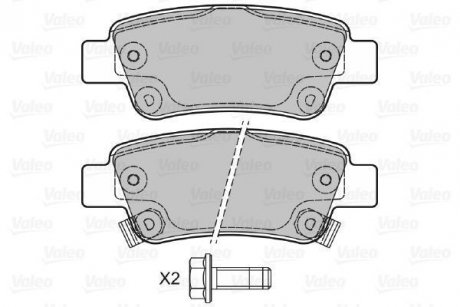 Тормозные колодки, дисковый тормоз (набор) Valeo 601038 (фото 1)