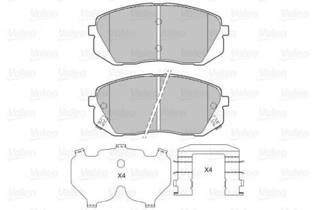 Дисковые тормозные колодки Valeo 601322