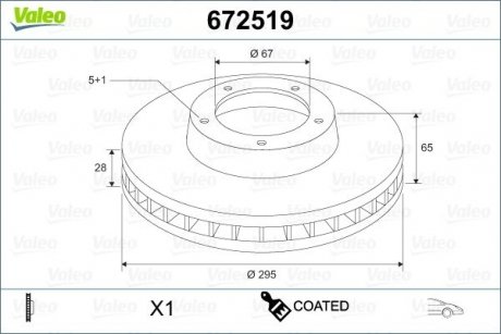 Диск тормозной MALOWANA MERCEDES C CLASS Valeo 672519