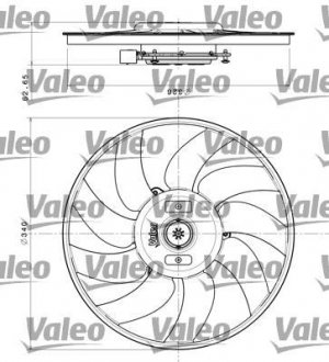 Вентилятор, охолодження двигуна Valeo 696349 (фото 1)