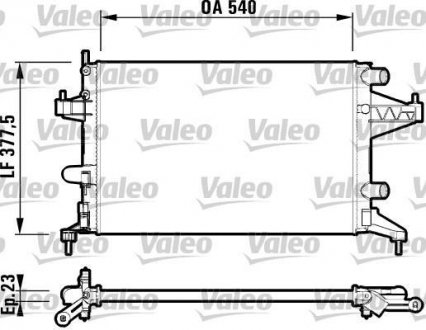 Радиатор, охлаждение двигателя Valeo 732825