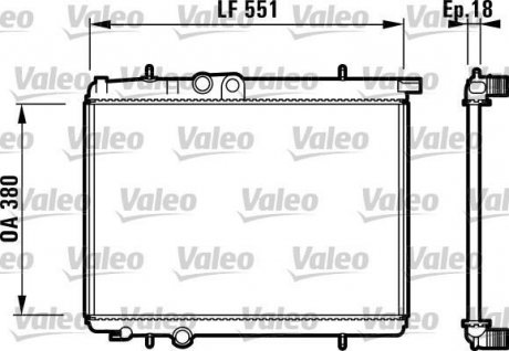 Радиатор, охлаждение двигателя Valeo 732886