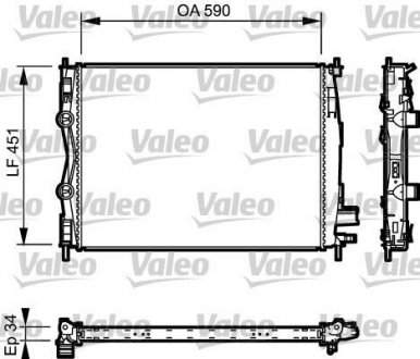 Радиатор, охлаждение двигателя Valeo 735114