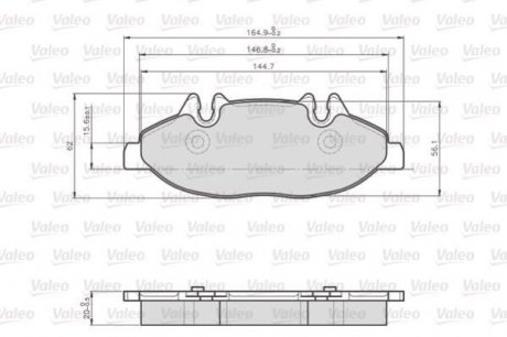 Тормозные колодки DB P. VITO/VIANO 03- Valeo 872007