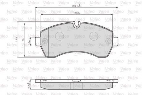 Тормозные колодки DB P. SPRINTER 509-518 CDI 06- Valeo 872200 (фото 1)