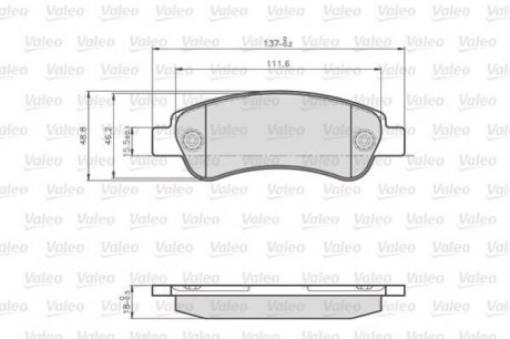 Тормозные колодки CITROEN T. JUMPER/JUMPY 1,6-3,0 HDI 02- Valeo 872465 (фото 1)