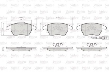 Тормозные колодки VW P. CADDY 1,2-2,0 04- Valeo 872587