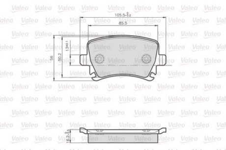 Тормозные колодки VW T. CADDY 1,2-2,0 04- Valeo 872914 (фото 1)