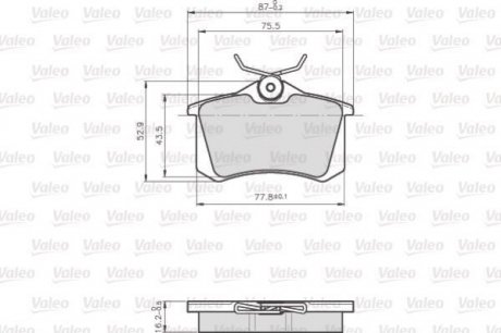 Тормозные колодки PEUGEOT T. PARTNER 1,6-2,0 HDI 03- Valeo 872960 (фото 1)